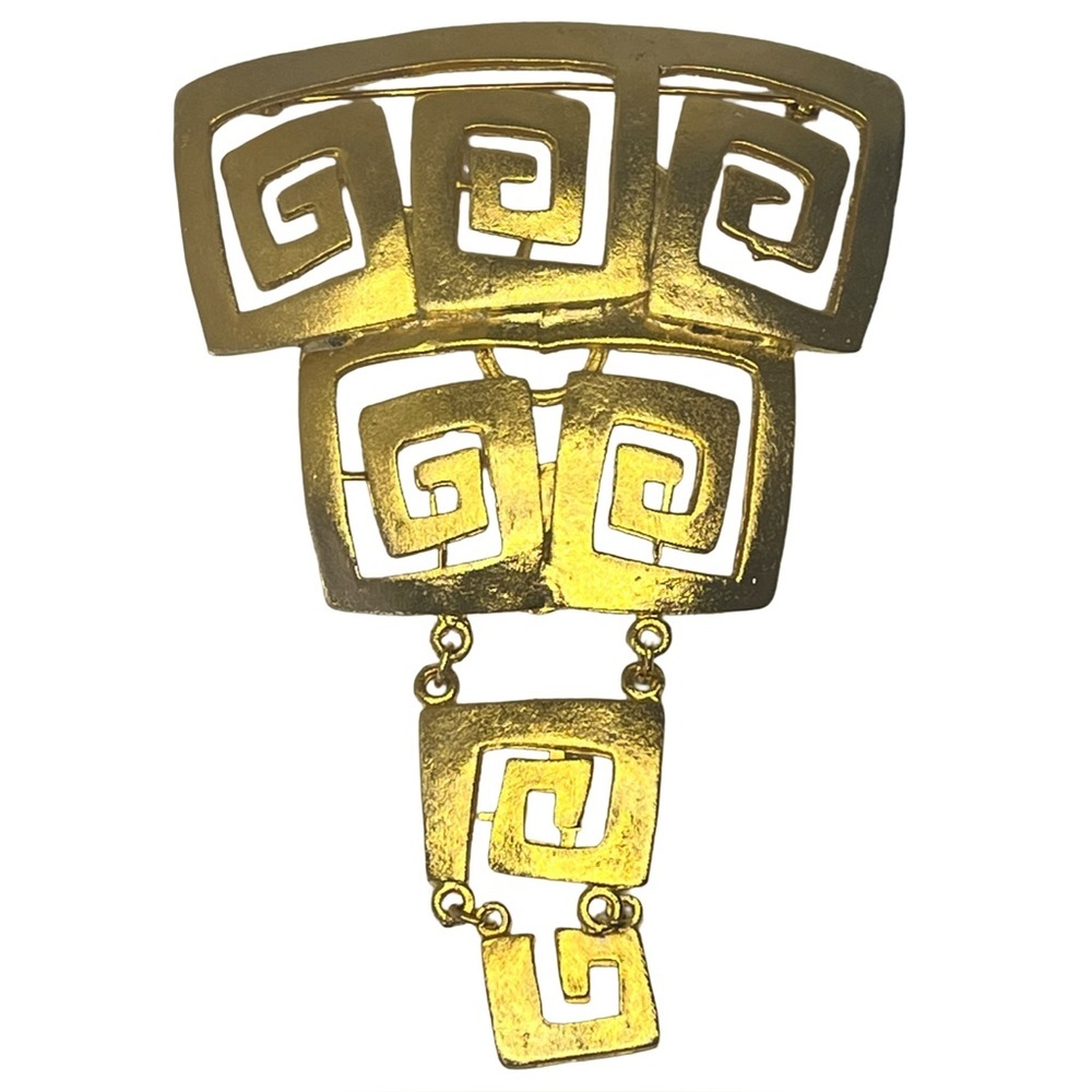 Gold Geometric Ultra Craft Statement Brooch
